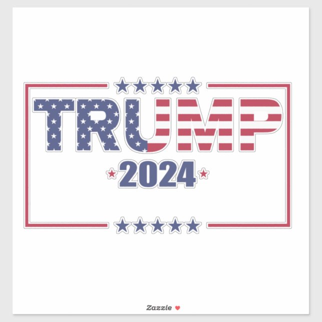 Trump 2024 - Amerikanische Flagge Aufkleber (Blatt)