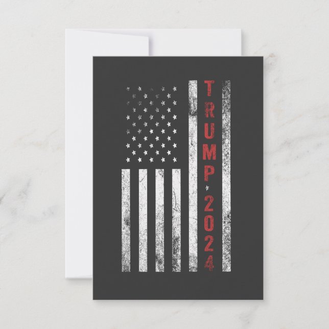 Trump 2024 Amerikanische Flagge beängstigend Vinta (Vorderseite)