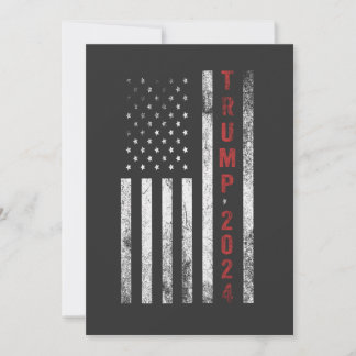 Trump 2024 Amerikanische Flagge beängstigend Vinta Einladung