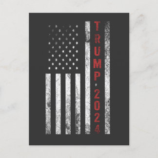 Trump 2024 Amerikanische Flagge beängstigend Vinta Einladungspostkarte