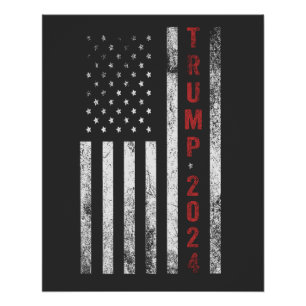 Trump 2024 Amerikanische Flagge beängstigend Vinta Poster