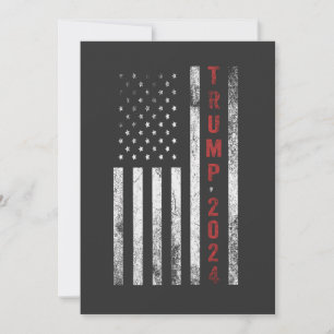 Trump 2024 Amerikanische Flagge Distressed Vintage Einladung