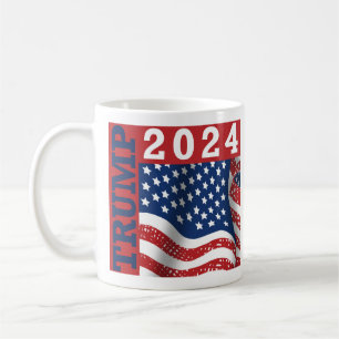Trump 2024 Amerikanische Flagge Kaffeetasse