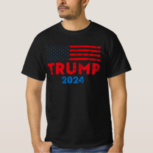 Trump 2024: Amerikanische Flagge pro Trump T-Shirt