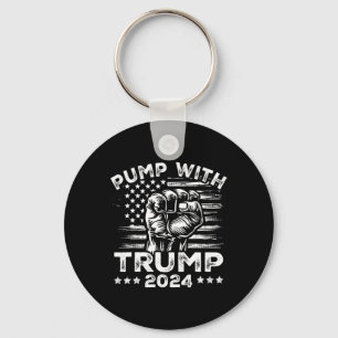Trump 2024 Amerikanische Flagge Pumpe mit Donald T Schlüsselanhänger