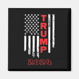 Trump 2024 Amerikanisches Flag Adult Short Sleeve Magnet