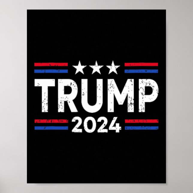 Trump 2024: Amerikas Fahne zurücknehmen (2 Seiten) Poster (Vorne)
