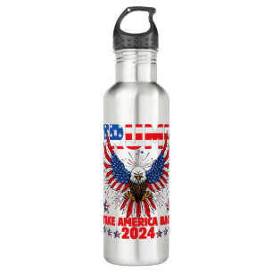 Trump 2024: Amerikas Fahne zurücknehmen Trump 2 Edelstahlflasche