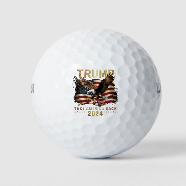 Trump 2024: Amerikas Fahne zurücknehmen Trump 2 Golfball (Vorderseite)