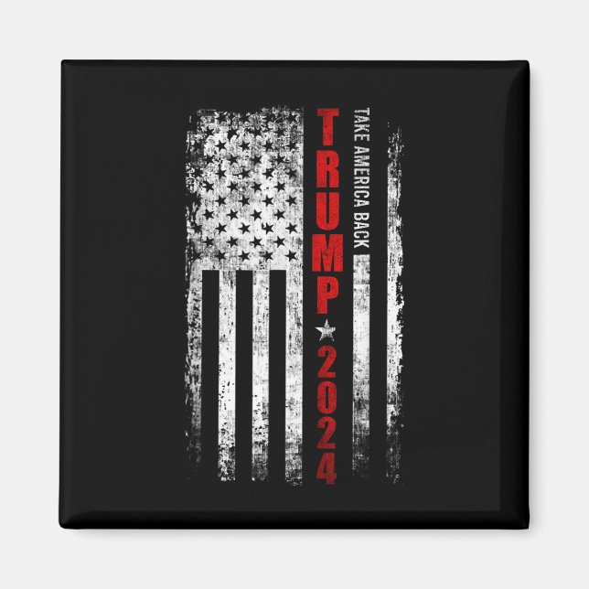 Trump 2024: Amerikas Flag-Patriot zurücknehmen Magnet (Vorne)