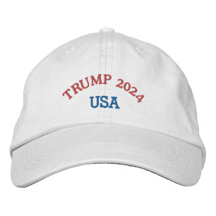 TRUMP 2024: ANPASSBARE GAP - WEISS BESTICKTE BASEBALLKAPPE