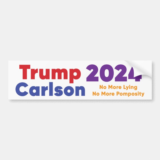 Trump 2024 Autoaufkleber mit Tucker Carlson (Vorne)