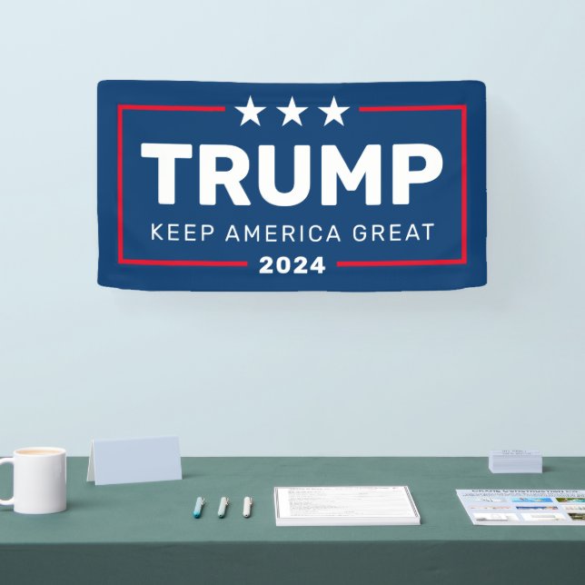 Trump 2024 Behielt Amerika groß - blau rot Banner (Messe)