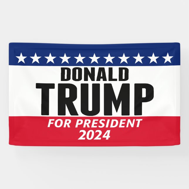Trump 2024 Behielt Amerika groß - blau rot Banner (Horizontal)