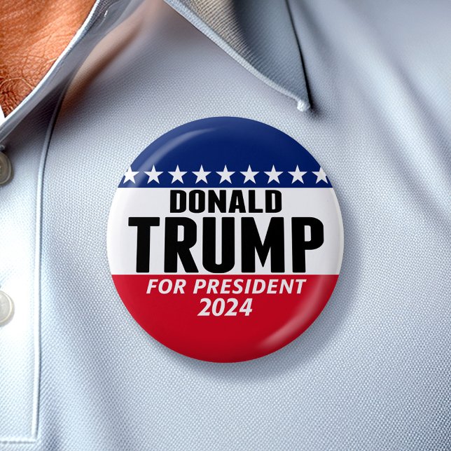 Trump 2024 Behielt Amerika groß - blau rot Button (Trump 2024 Button - Great Campaign and Rally button for the Next Election)