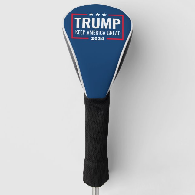 Trump 2024 Behielt Amerika groß - blau rot Golf Headcover (Vorderseite)
