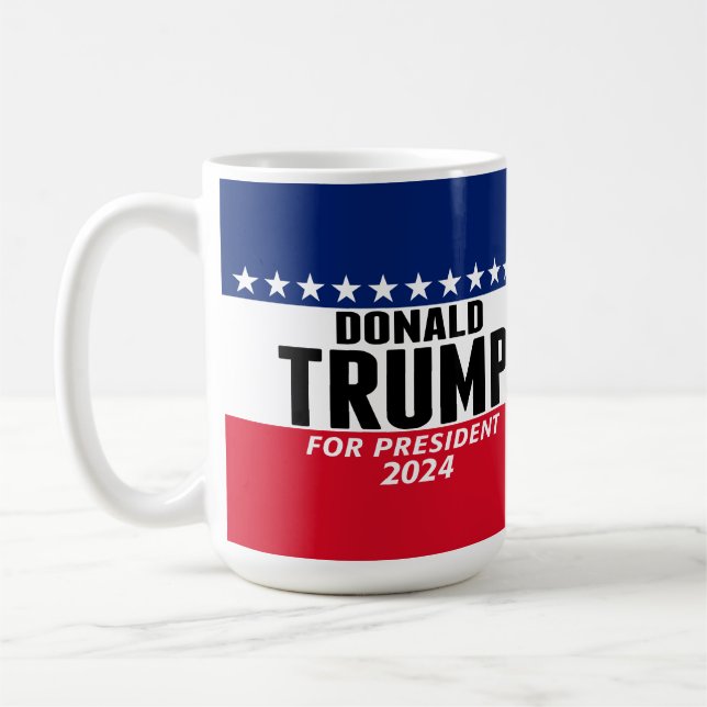 Trump 2024 Behielt Amerika groß - blau rot Kaffeetasse (Links)