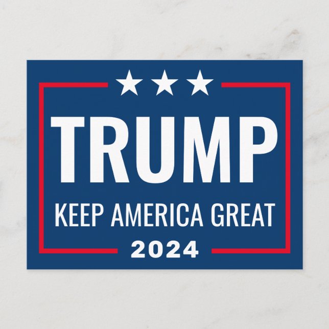Trump 2024 Behielt Amerika groß - blau rot Postkarte (Vorderseite)