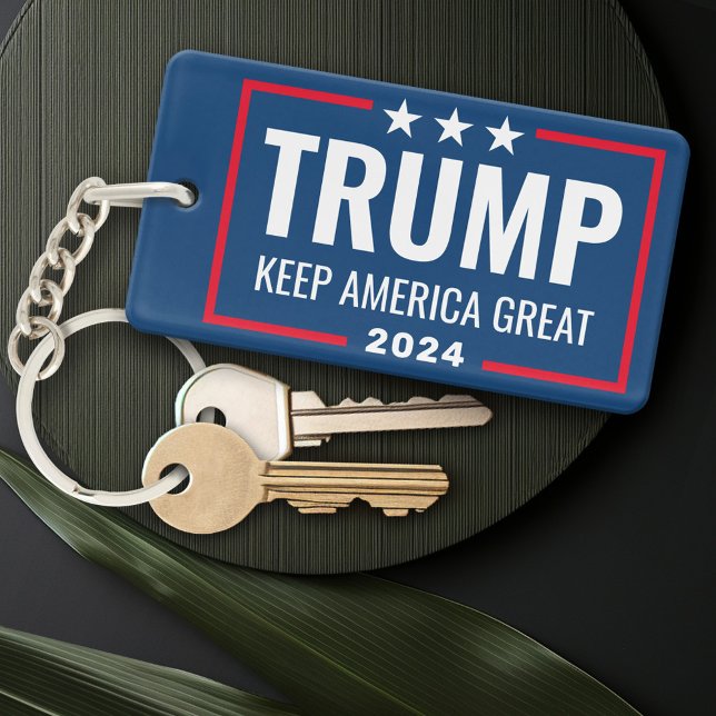 Trump 2024 Behielt Amerika groß - blau rot Schlüsselanhänger (Von Creator hochgeladen)