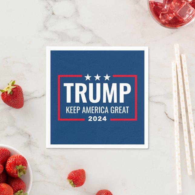 Trump 2024 Behielt Amerika groß - blau rot Serviette (Beispiel)