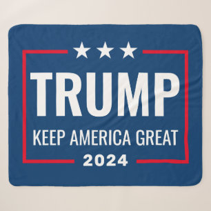 Trump 2024 Behielt Amerika groß - blau rot Sherpadecke