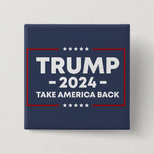 Trump 2024 Behielt Amerika groß - blaue rote Namen Button