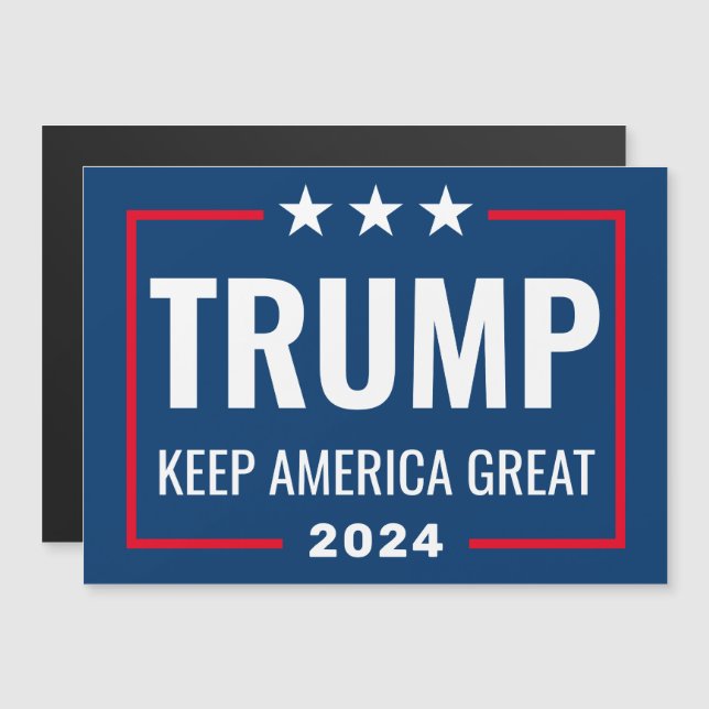 Trump 2024 Behielt Amerika Großes - blauer roter M Magnetkarte (Vorne/Hinten)