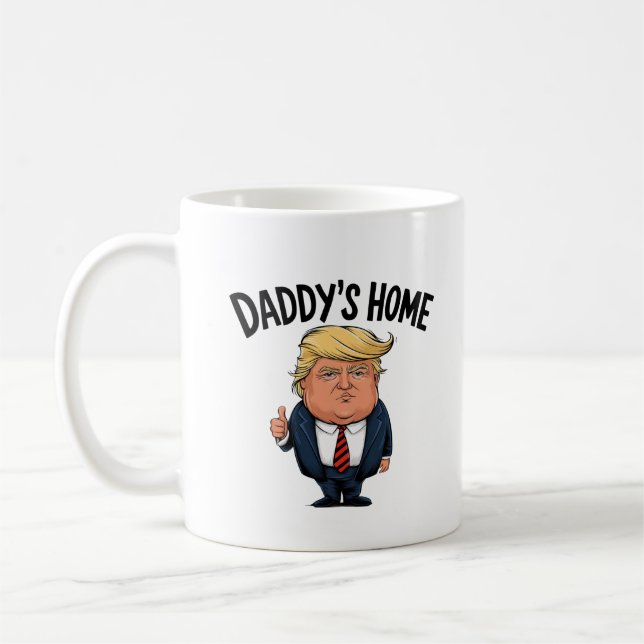 Trump 2024 bringt Amerika zurück auf Daddys Zuhaus Kaffeetasse (Links)