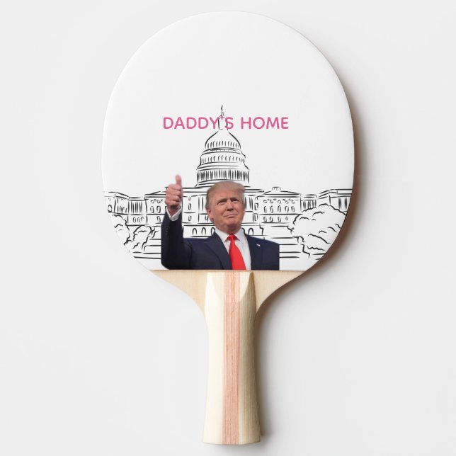 Trump 2024 bringt Amerika zurück auf Daddys Zuhaus Tischtennis Schläger (Vorderseite)