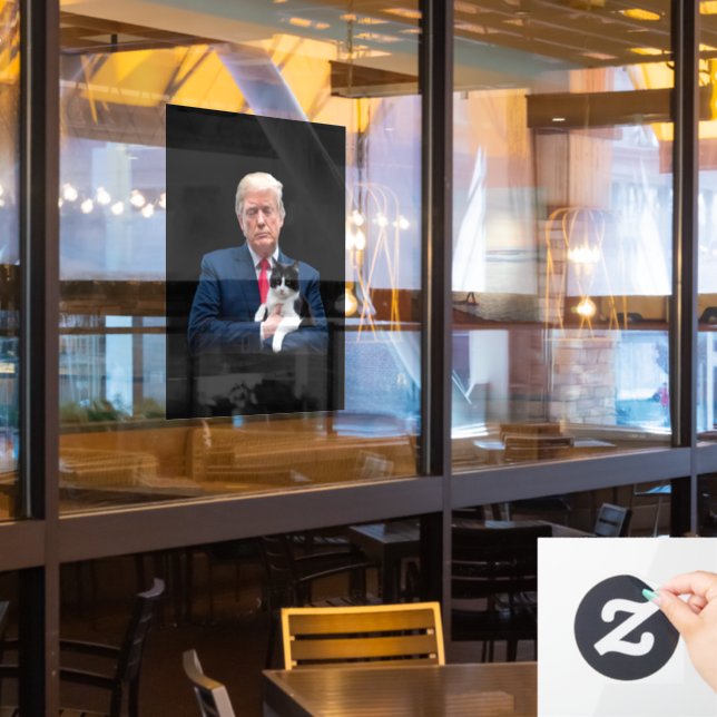 Trump 2024 Cat MAGA Funny Trump Cat Fensteraufkleber (Restaurantfenster)