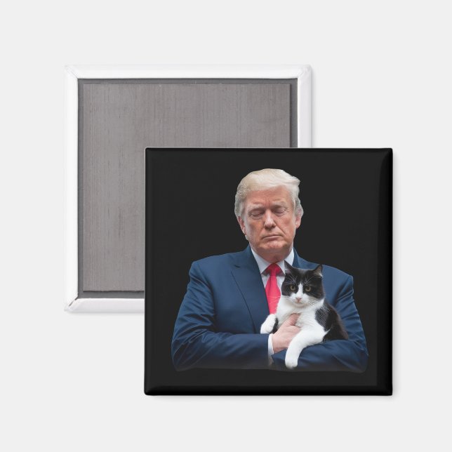 Trump 2024 Cat MAGA Funny Trump Cat Magnet (Vorderseite/Rückseite)