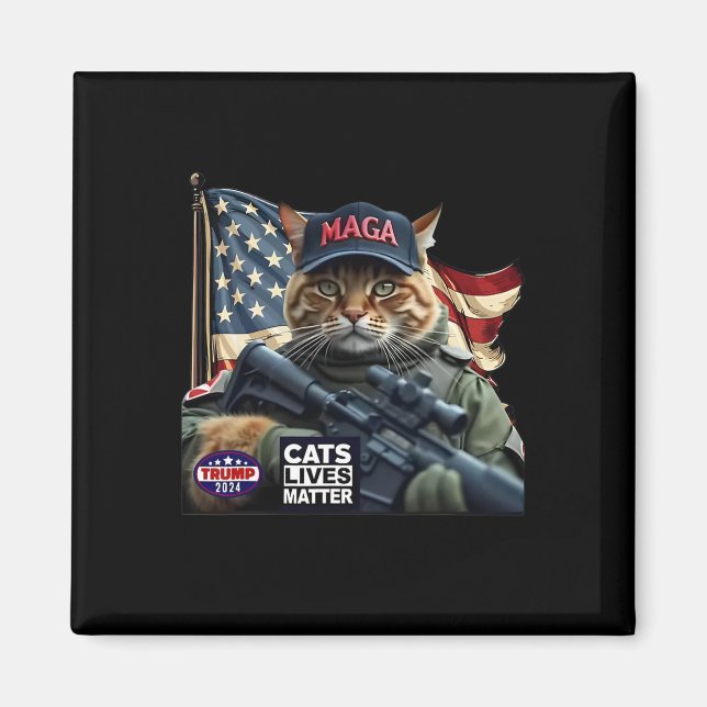 Trump 2024 Cats Lives-Problem Magnet (Vorne)