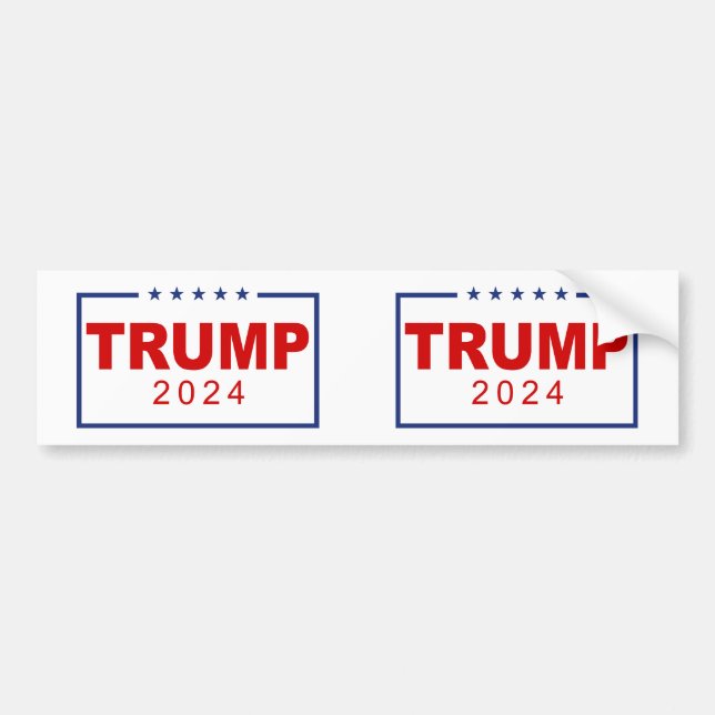 Trump 2024 Classic Rectangle-Logo Autoaufkleber (Vorne)
