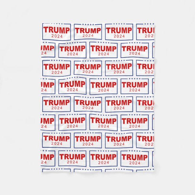 Trump 2024 Classic Rectangle-Logo Fleecedecke (Vorderseite)