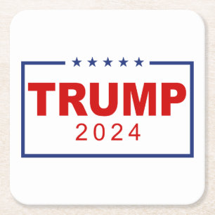 Trump 2024 Classic Rectangle-Logo Rechteckiger Pappuntersetzer