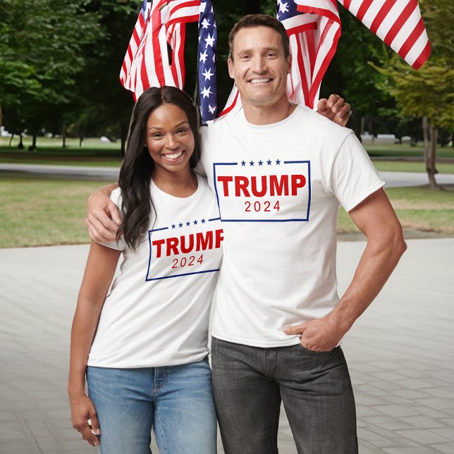 Trump 2024 Classic Rectangle-Logo T-Shirt (trump 2024 shirts)