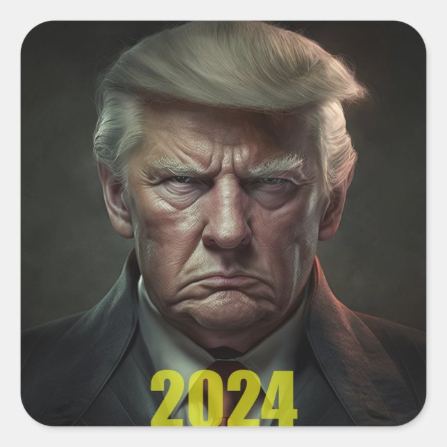 Trump 2024: Die Rachetour beginnt Quadratischer Aufkleber (Vorderseite)