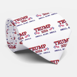 Trump 2024 Drill Baby Drill Neck Tie Krawatte