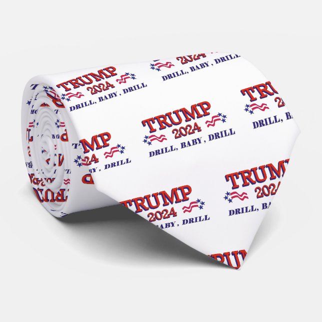 Trump 2024 Drill Baby Drill Neck Tie Krawatte (Gerollt)