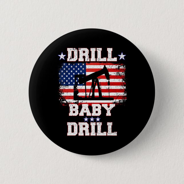 Trump 2024 Drill By5  Button (Vorderseite)