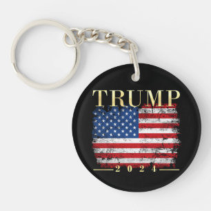 Trump 2024 Elegant Gold Vintage American Drapeau
