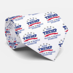 Trump 2024 Faith Family Freedom Neck Tie Krawatte
