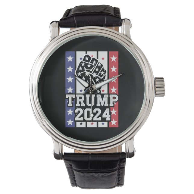 Trump 2024 Fist Outlaw Hillbilly J.D.Vance 2024 Armbanduhr (Vorderseite)