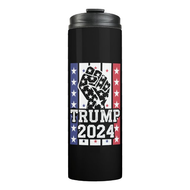 Trump 2024 Fist Outlaw Hillbilly J.D.Vance 2024 Thermosbecher (Vorderseite)