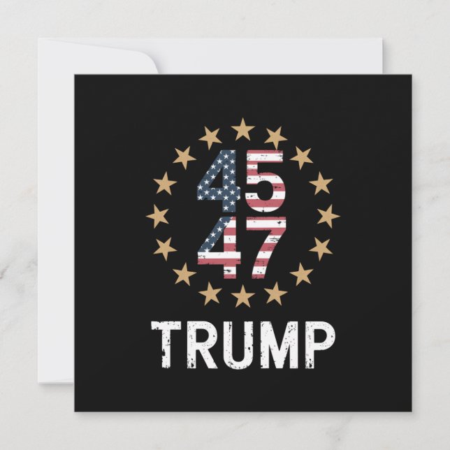 Trump 2024 Flag Amerika zurück 45 47 Einladung (Vorderseite)