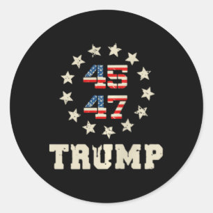 Trump 2024 Flag (auf der Rückseite) Nimm Amerika z Runder Aufkleber