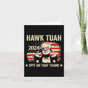 Trump 2024 Flag Funny Hawk Tush Middle Finger 24 V Karte