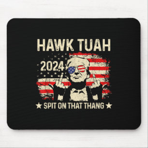 Trump 2024 Flag Funny Hawk Tush Middle Finger 24 V Mousepad