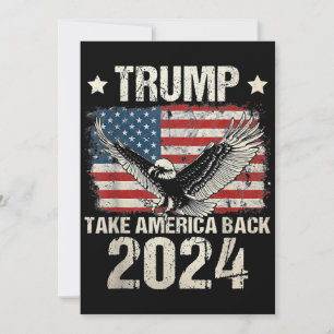 Trump 2024 Flagge Amerika zurück Männer Frauen Tru Einladung