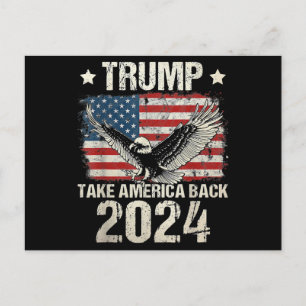 Trump 2024-Flagge: Holt Amerika zurück Männer Frau Feiertagspostkarte
